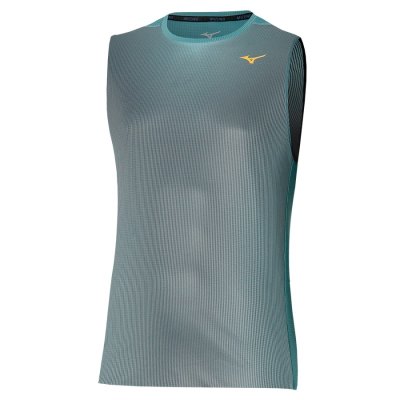 Camiseta sin Manga Mizuno AERO Hombre Turquesa Claro - Chile M247ITDFQC